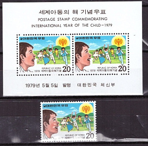 Южная Корея, 1979, Год ребенка, 1 марка, блок Южная Корея, 1979, Год ребенка, 1 марка, блок